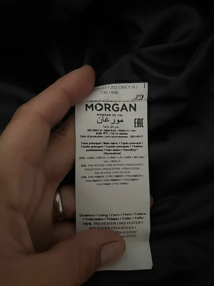 Manteau Morgan noir / 202-Grey.n - photo numéro 5