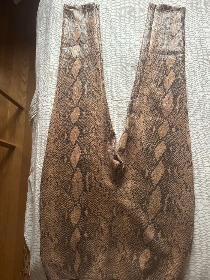 Pantalon motif serpent marron/caramel taille XL, Zara - photo numéro 4