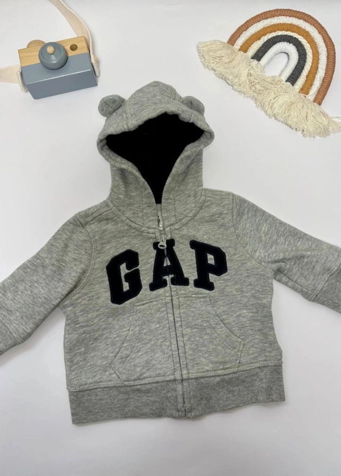 Sweat capuche zippé Gap ourson gris taille 0-3 mois parfait état