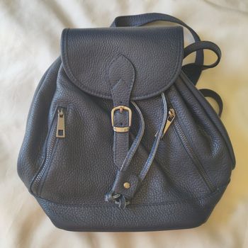 Sac à dos Luisa Vannini – Cuir grainé bleu marine – Made in Italy