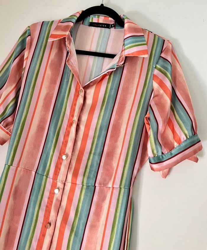Robe à rayures avec ceinture Taille 38 - photo numéro 3