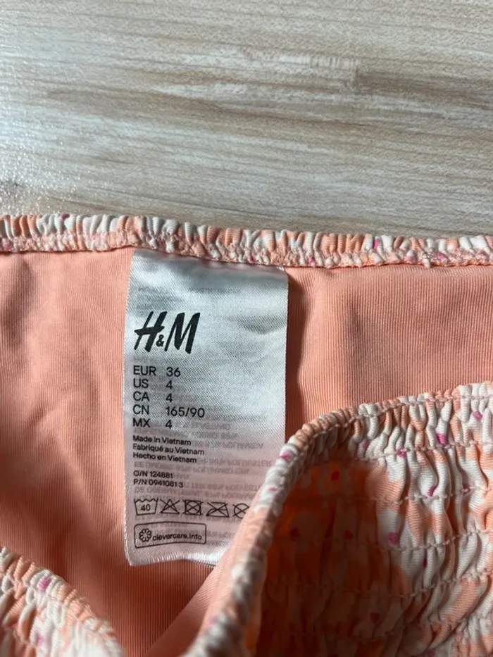 ensemble maillot de bain h&m fleurs corail pêche - photo numéro 6