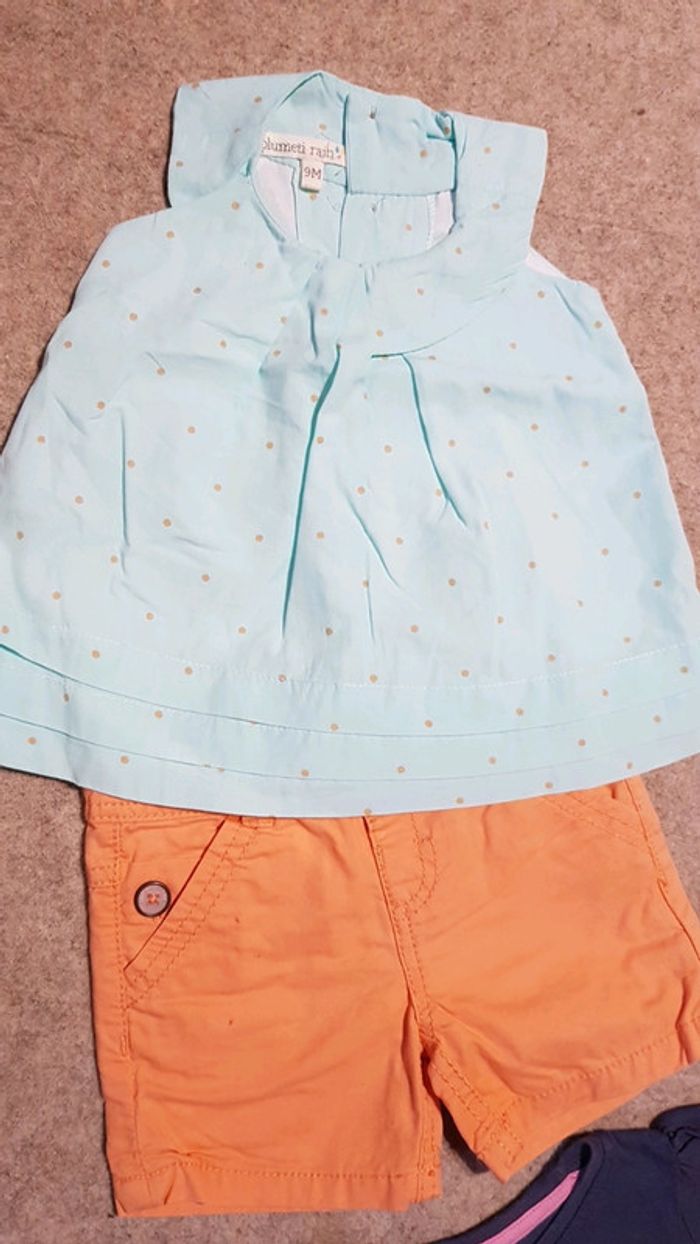 Lot de 3 ensembles estivaux fille 9 mois - photo numéro 3