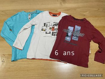 Lot 3 tshirts ML 6 ans