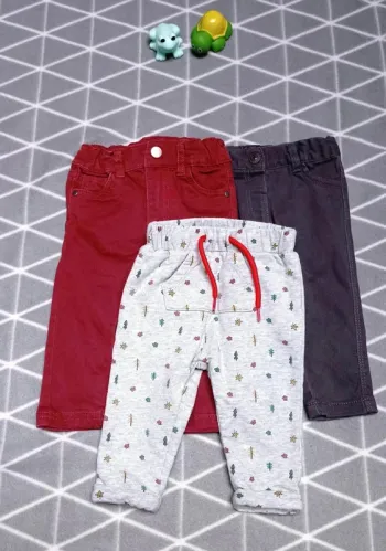 🦁 Lot 3 pantalons, 6 mois garçon