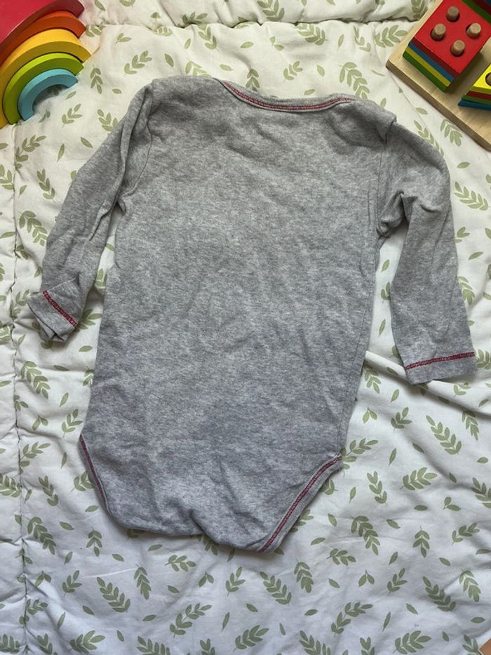 body manches logues gris inscription devant mots d'enfants 18 mois - photo numéro 6