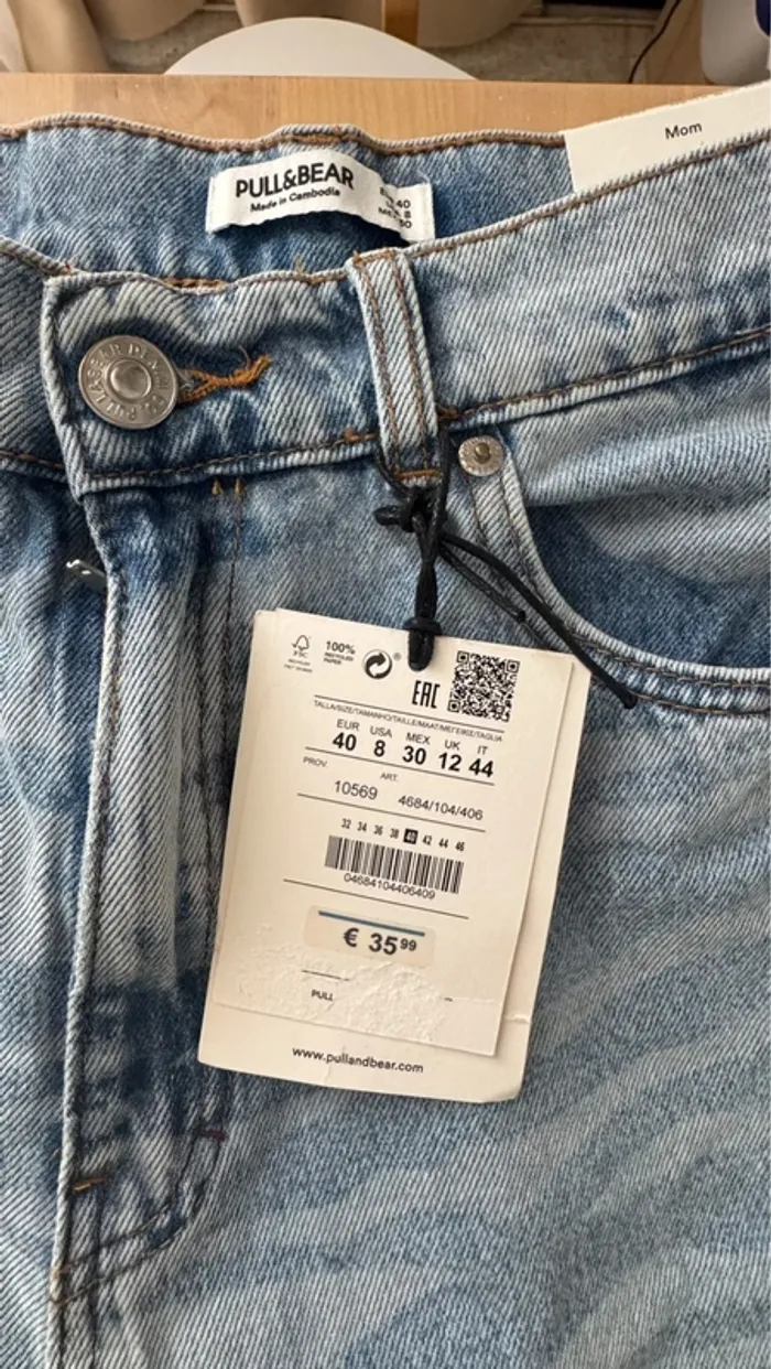 Jean mom pull and bear neuf 38 - photo numéro 4