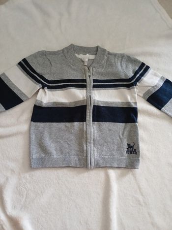 Gilet zippé gris 18 mois Orchestra