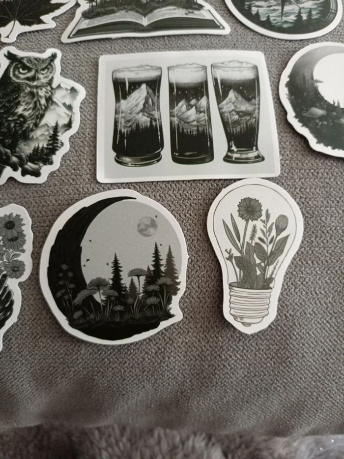 15 autocollants sépia noir et blanc - photo numéro 9