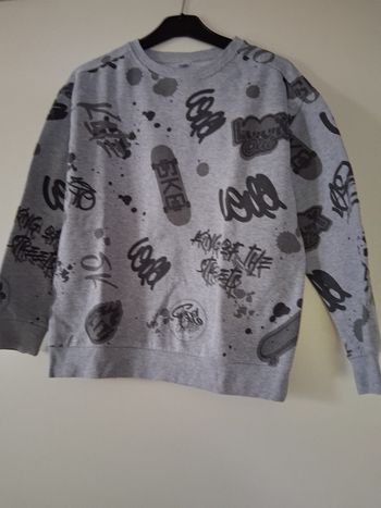 Sweat shirt " tex " gris imprimé " t- 11-12 ans"