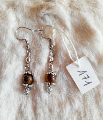 Paire de boucles d'oreilles oeil de tigre