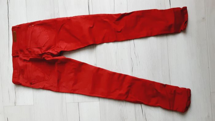 Vêtement femme pantalon type jean rouge bordeaux Bonobo W38/28 skinny fit - photo numéro 3