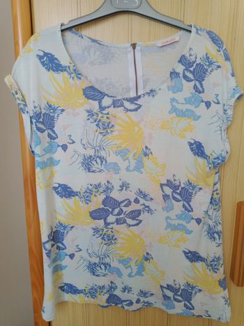 Tee-shirt femme col rond manches courtes T M Camaïeu