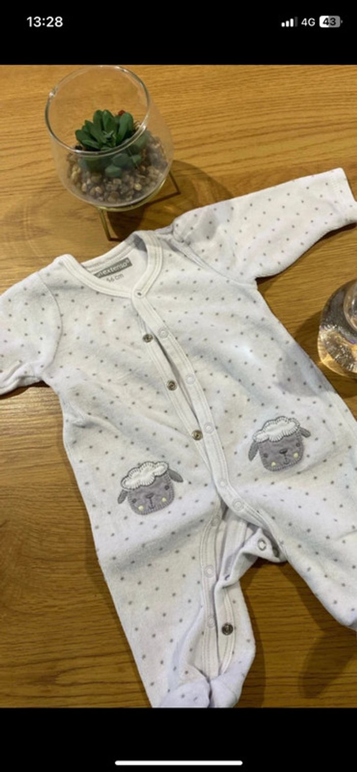 🖤 lot de 2 pyjama velours bébé fille 1 mois 🖤 - photo numéro 2
