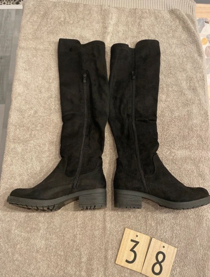 Cuissardes femme en daim noir taille 38 - photo numéro 3
