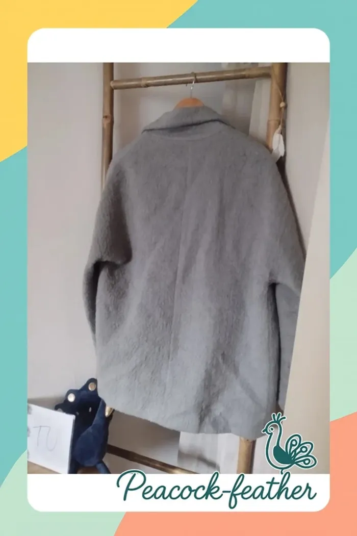 Manteau gris laine bouillie TU - photo numéro 8