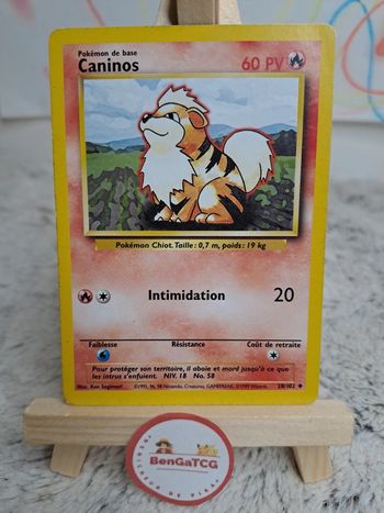Carte Pokémon Caninos 28/102 Set de base ed2 Wizards Fr