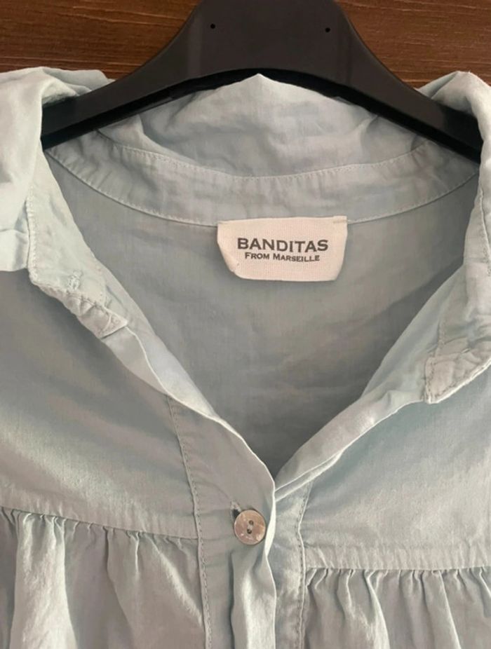 Blouse chemise bleu ciel banditas from Marseille - photo numéro 3