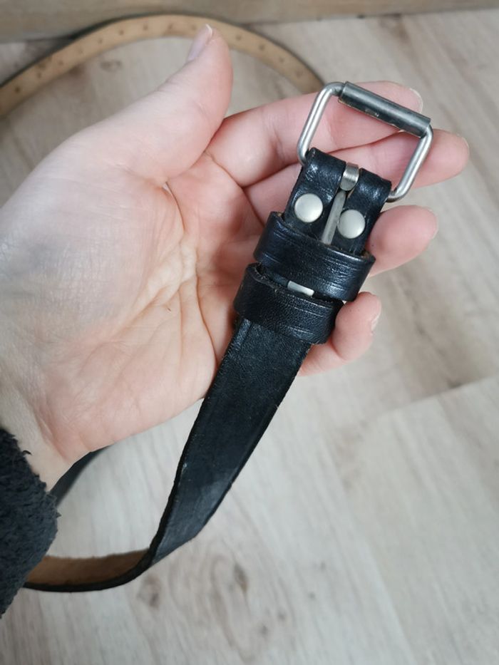 Ceinture fine en cuir noir - photo numéro 8