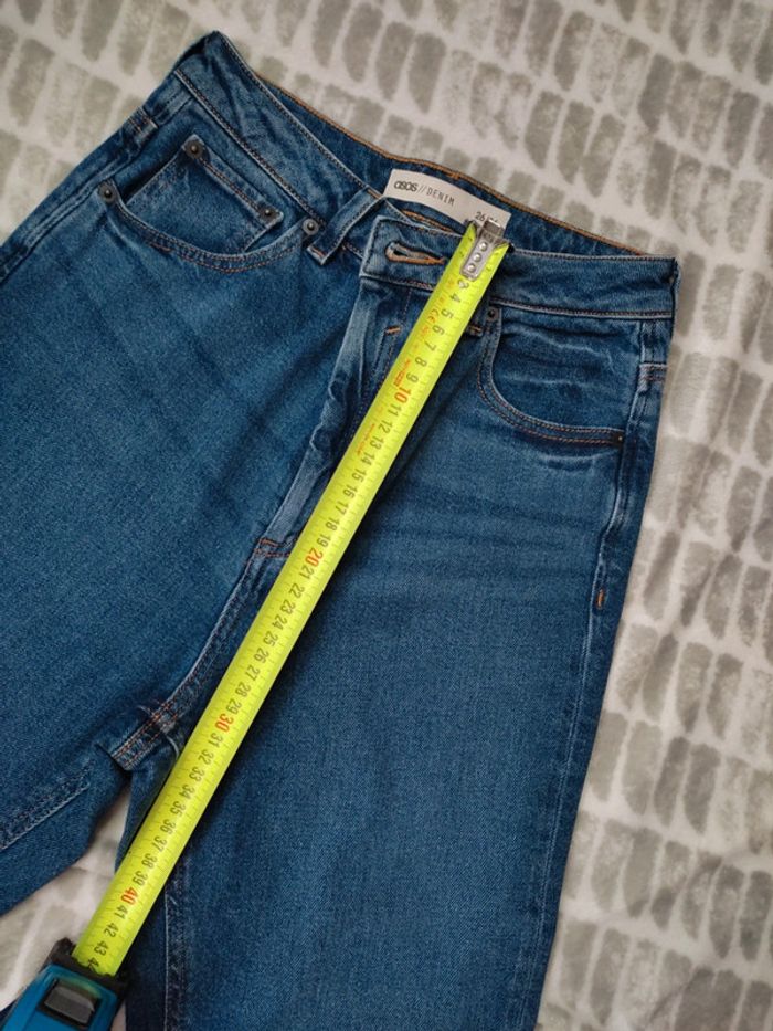 Jeans slim droit bleu taille haute Asos taille S 36 - photo numéro 2