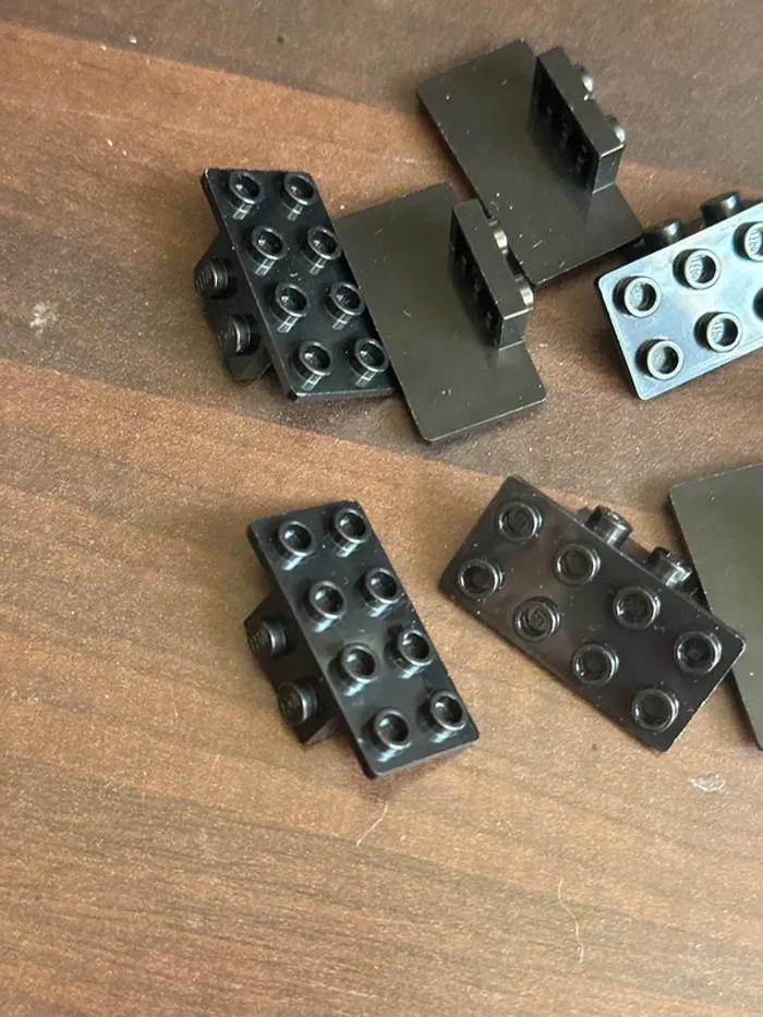 10 Lego Bracket 1 x 2 - 2 x 4 ref 93274 Black - photo numéro 2