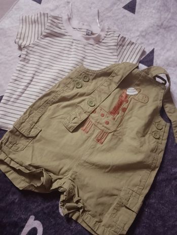 Salopette short girafe