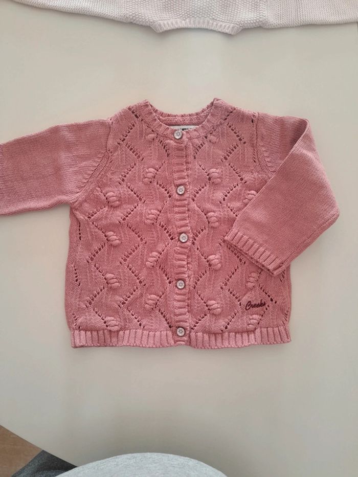 Lot 2 gilets manches longues maille 6 mois - photo numéro 3