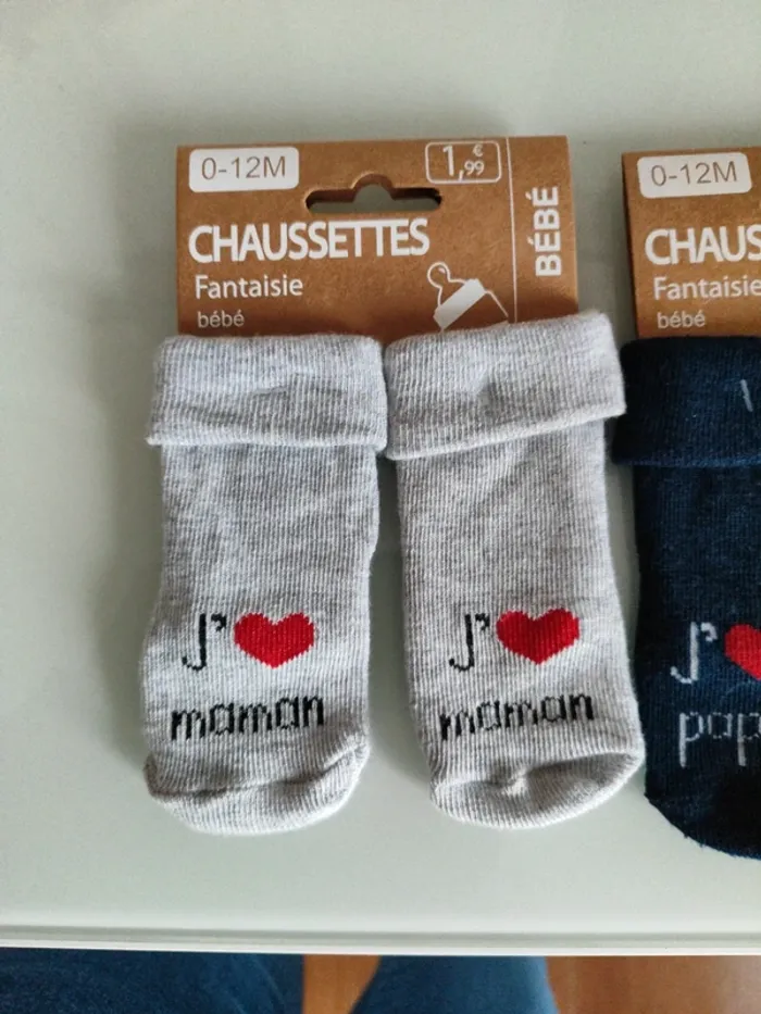 Lot 2 paires de chaussettes bébé neufs - photo numéro 2