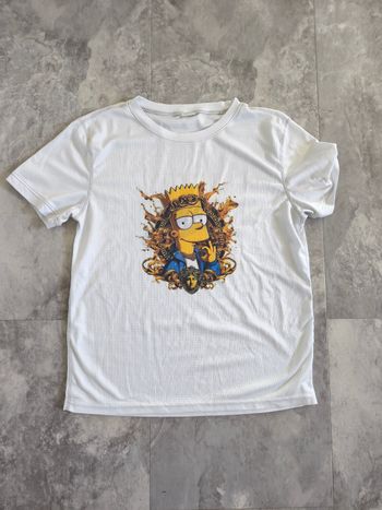 Tee shirt blanc Bart Simpson taille 9/10 ans