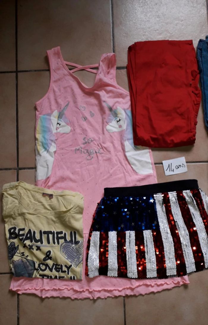 Lot 8 vêtements 14 ans fille - photo numéro 2