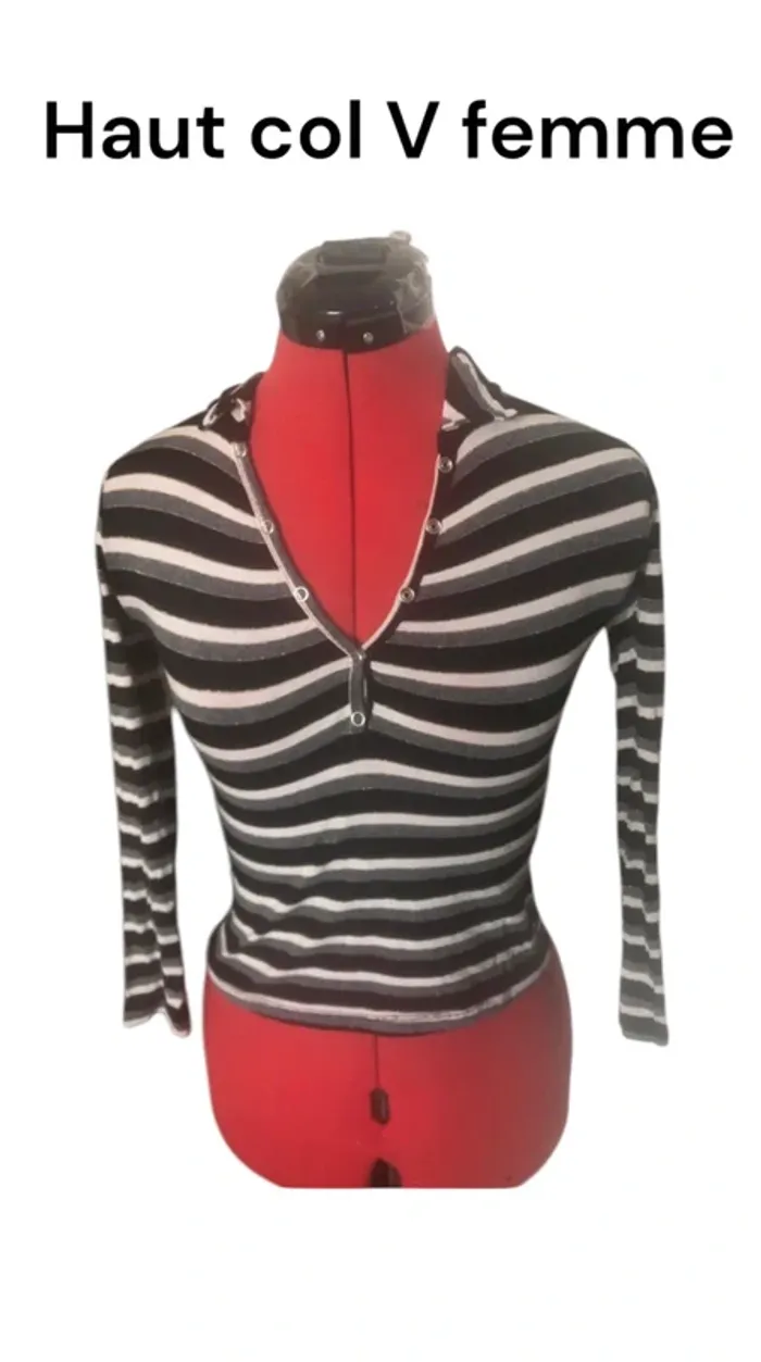 Haut col V femme 👚