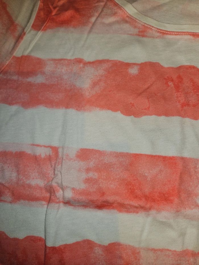 Tee-shirt rose et blanc Yessica taille L - photo numéro 6