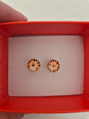 Boucles d'oreilles tigres enfant