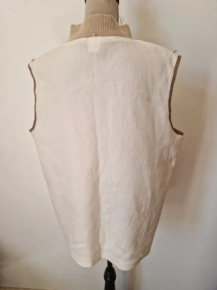 Sur polaire sans manche beige taille 46 anne de lancay - photo numéro 4