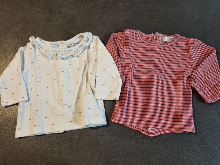 Lot 2 t-shirts manches longues 3 mois - photo numéro 2