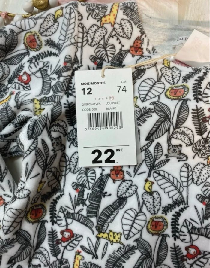 Gilet bébé fille - réversible - neuf - Dpam - Taille 12 mois - photo numéro 2