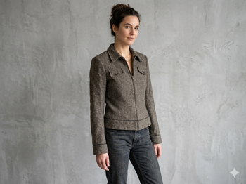 Blouson Taille 40 chiné marronkaki foncé Promod Neuf