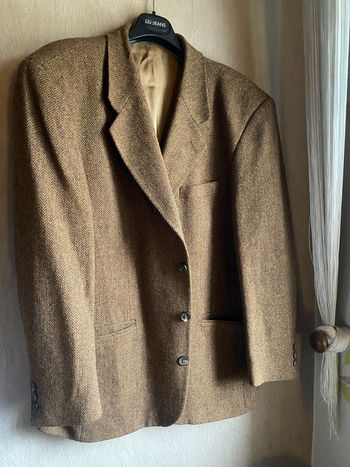 Veste type blazer vintage en laine de shetland