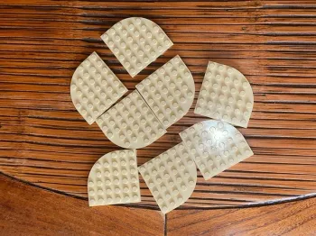 8 Plate LEGO, Round Corner 6 x 6 ref 6003 Tan