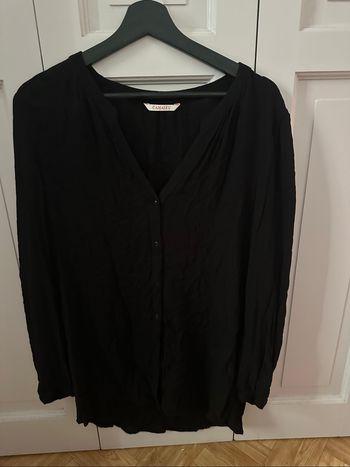 Chemise manches longues légère noir camaïeu