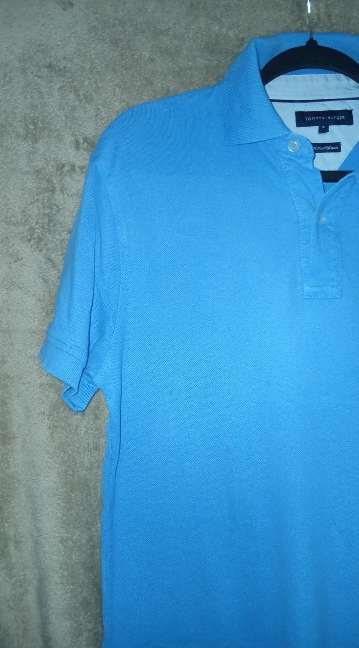 Polo Tommy Hilfiger Bleu Ciel - Taille S - 100% Coton 40's Two Ply
- photo numéro 4