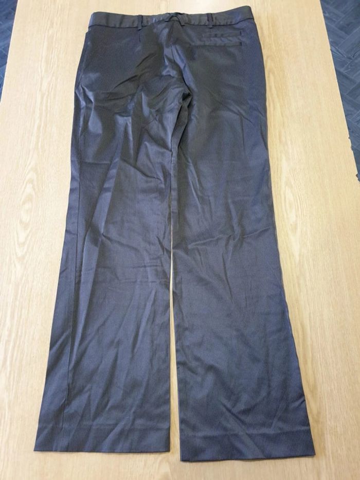 Pantalon huilé femme Mango T38 long 94cm marron rayé beige - photo numéro 2