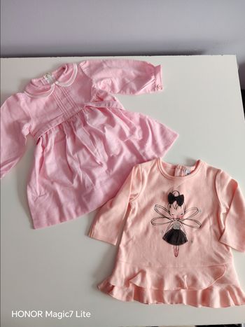 Lot de 2 robes enfant fille 6 mois, neuf
