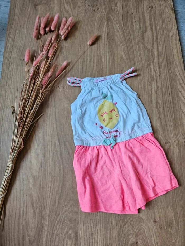 Combi short bretelles Gémo 24 mois