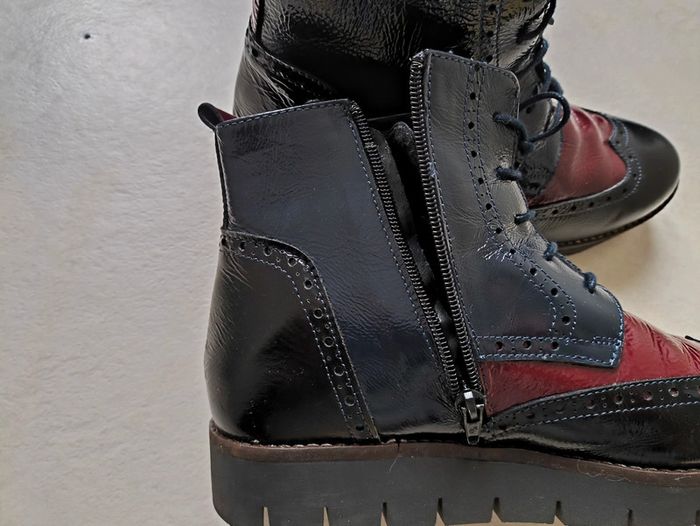Boots Andréfia noir et bordeaux en 38 - photo numéro 6