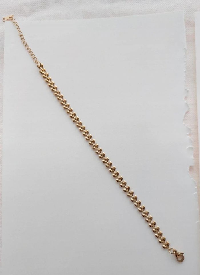 Bracelet épis en acier inoxydable doré, neuf 🌴 - photo numéro 3