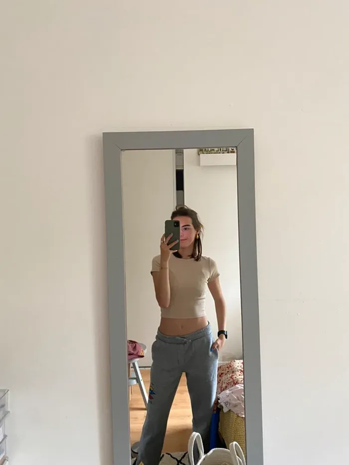 Crop top beige Bershka