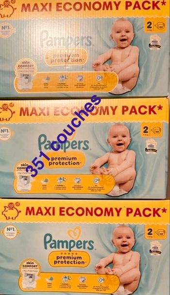 Lot de 3 cartons couches Pampers taille 2 