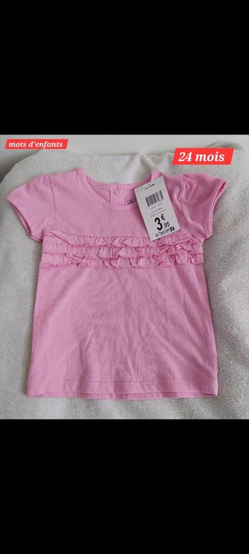 Lot de 2 t-shirts manches courtes fille 24mois 