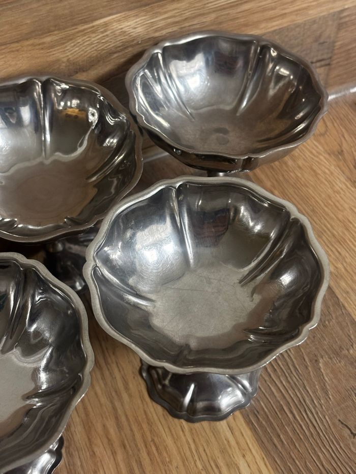 Vintage lot de 5 coupes en inox finement ciselées - photo numéro 2